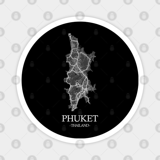 Phuket City Map - Thailand Cartography Magnet by SPAZE